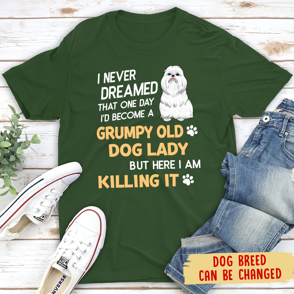 Customizable Grumpy Old Dog Lady Unisex T-shirt - Ideal Gift for Pet Lovers