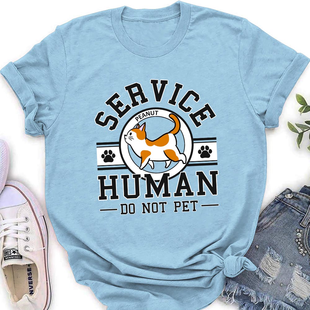 Customizable Cat Service Human Logo Women's Personalized T-shirt - Ideal Gift for Pet Lovers