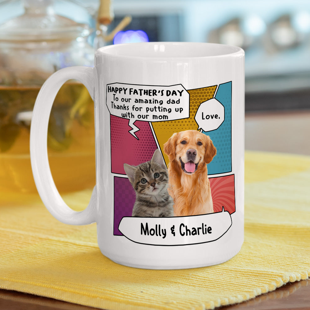 Amazing Pop Art Personalized Custom Coffee Mug for Pet Dads