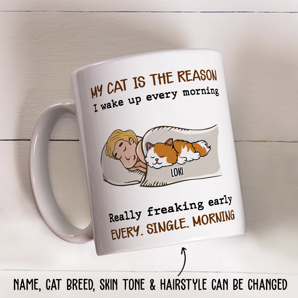 Personalized Custom 'My Cat Is The Reason' White Coffee Mug - Ideal Gift for Pet Lovers