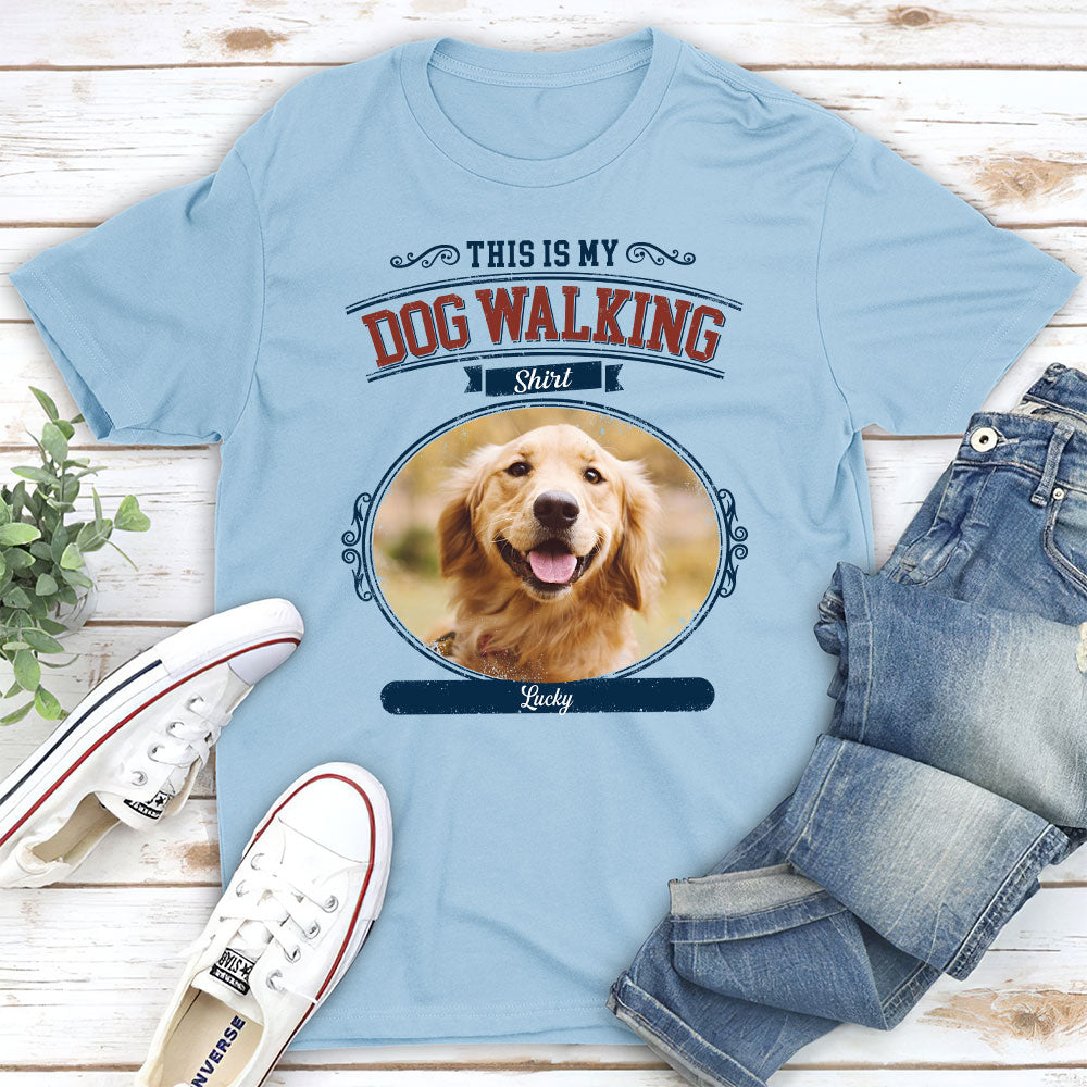 Personalized Vintage Dog Walking Unisex T - shirt: Ideal Gift for Pet Lovers