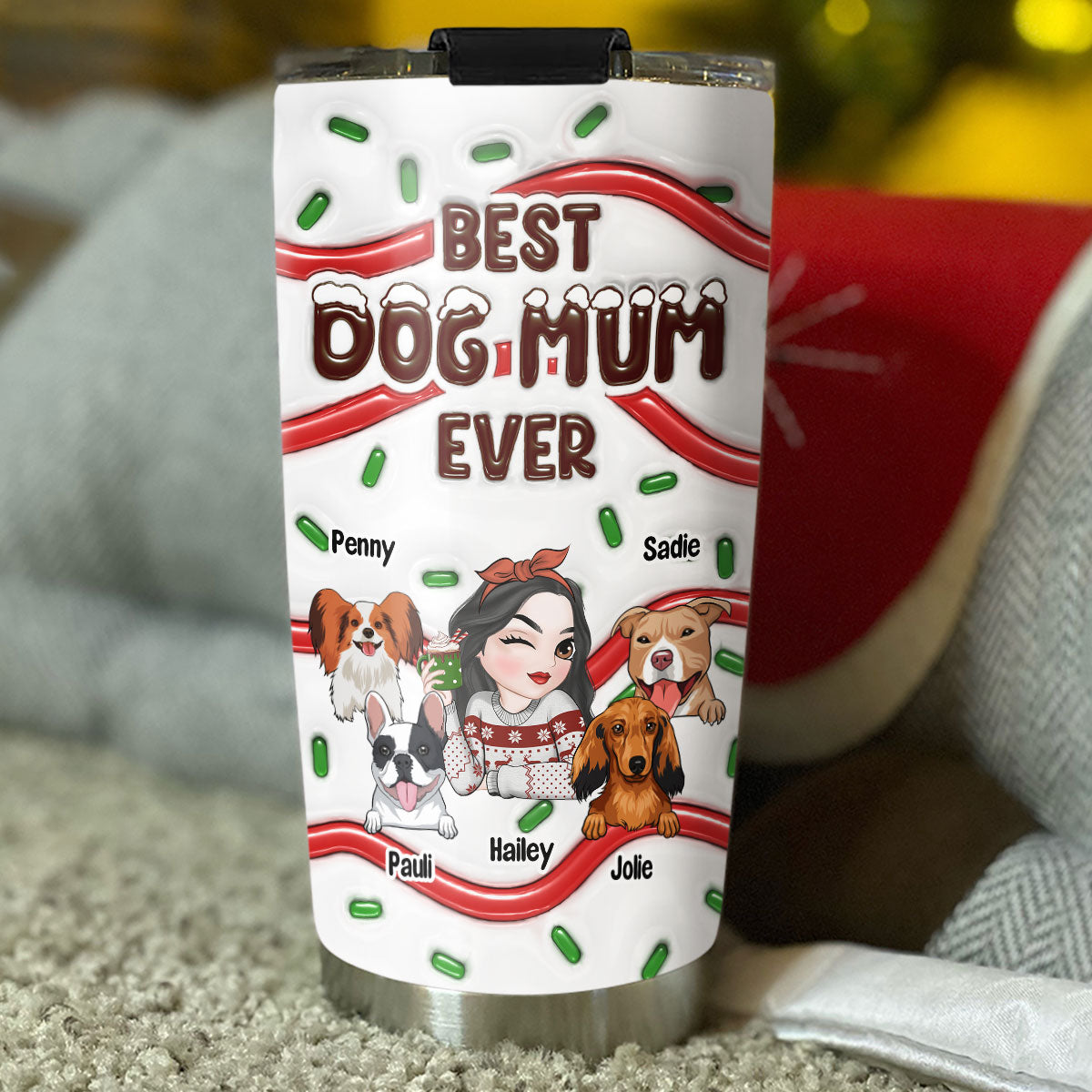 Personalized Custom 3D Inflated Effect Tumbler - The Best Gift for Dog Moms