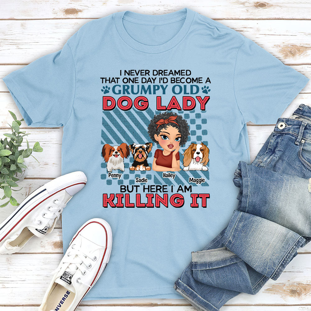 Personalized Unisex Grumpy Old Dog Lady T-shirt - Ideal Gift for Pet Lovers