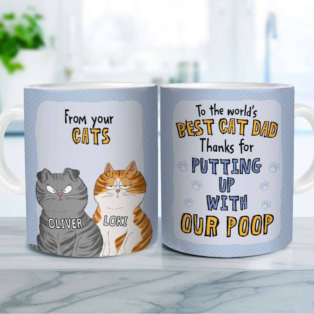 Cat Dad - One-of-a-Kind Personalized Custom Coffee Mug for Pet Lovers