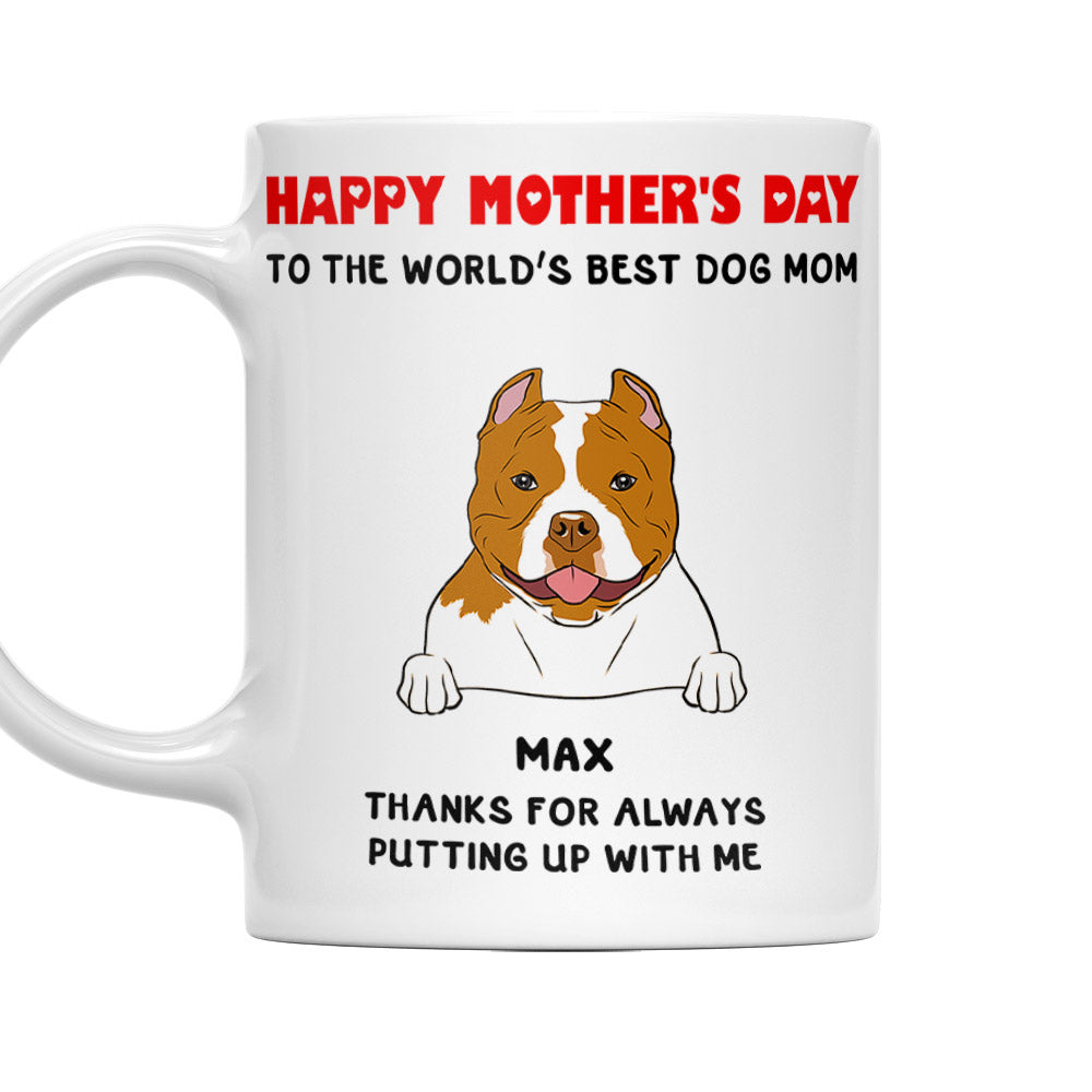 Personalized 'Thanks for Always Putting Up With Me' Custom Coffee Mug - Ideal Gift for Pet Lovers