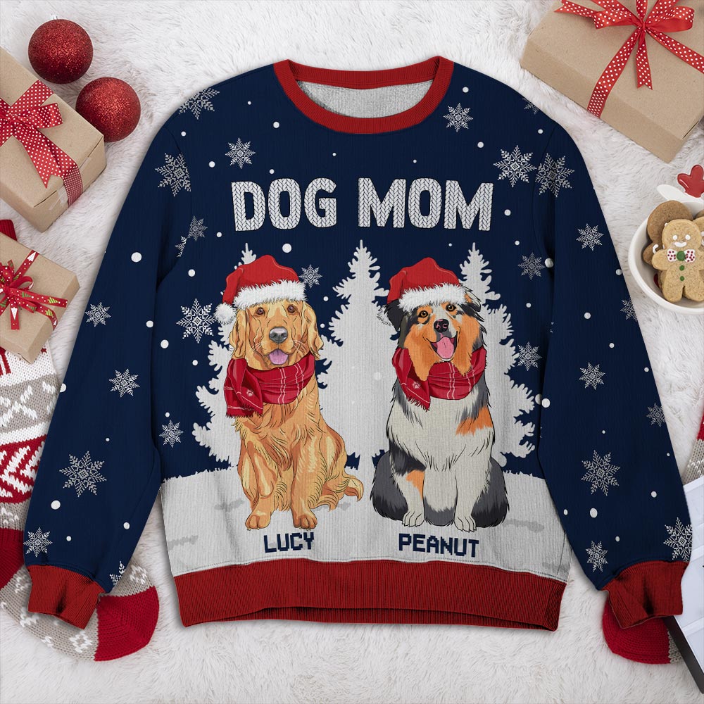 Customizable Dog Dad Winter All-Over-Print Sweatshirt - Ideal Gift
