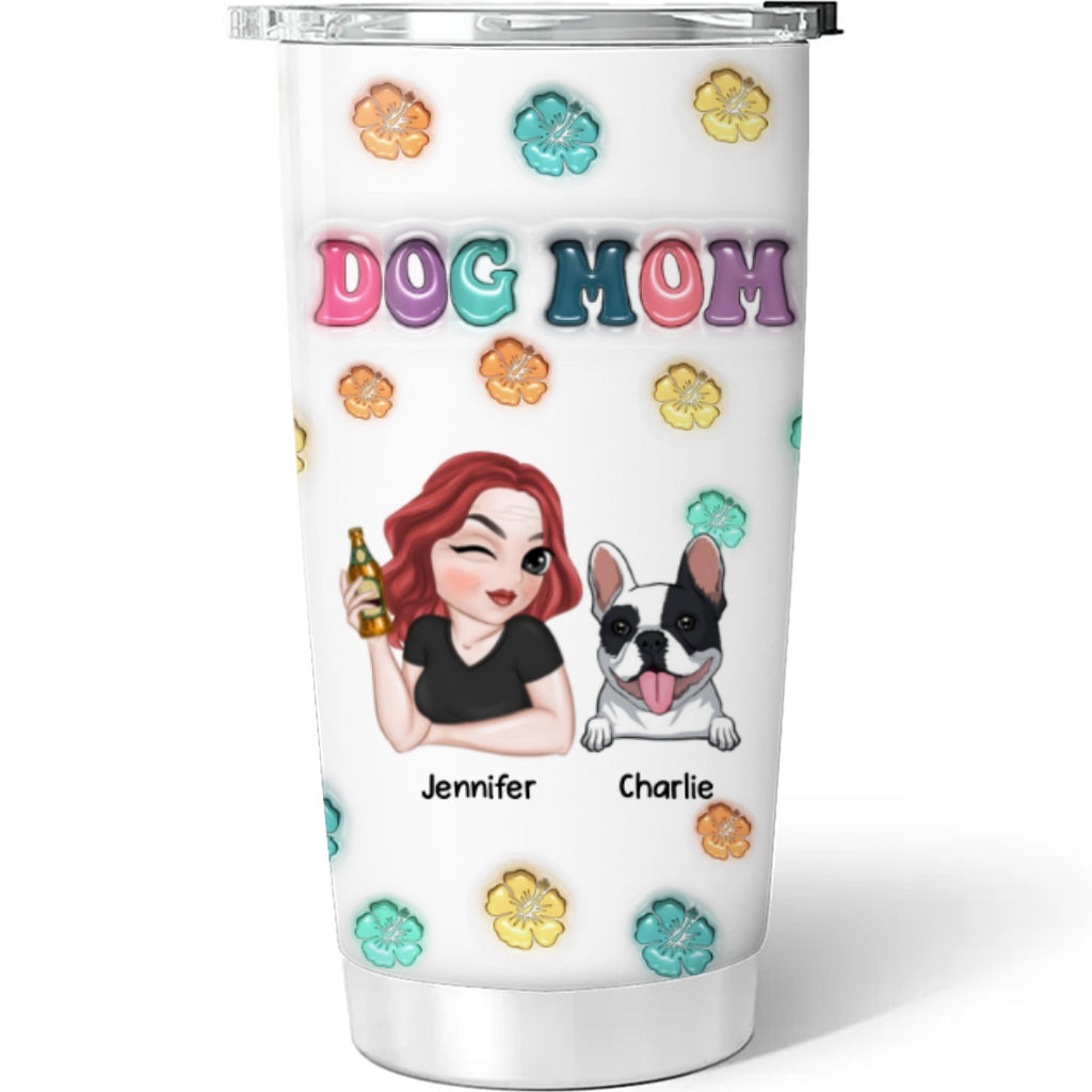 Personalized 3D Inflated Effect Tumbler for Dog Moms in Summer