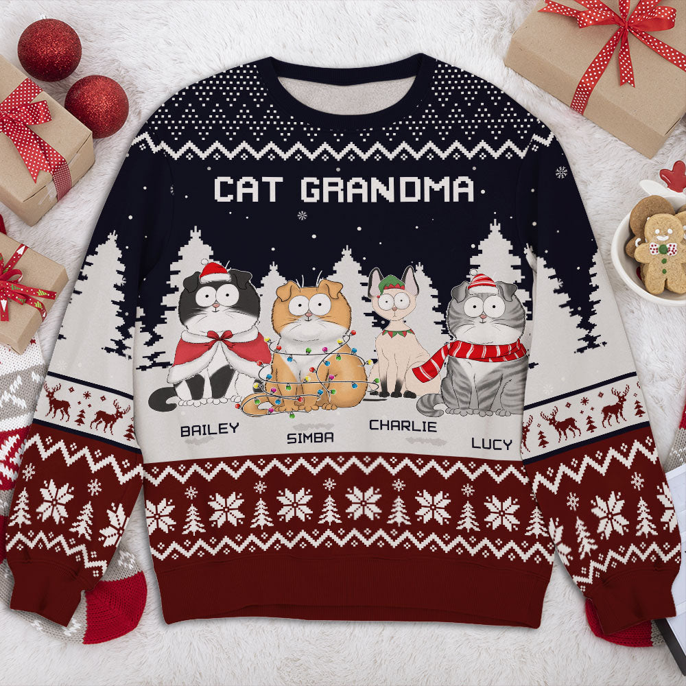 Personalized Funny Cat Dad All-Over-Print Sweatshirt - Ideal Gift for Pet Lovers