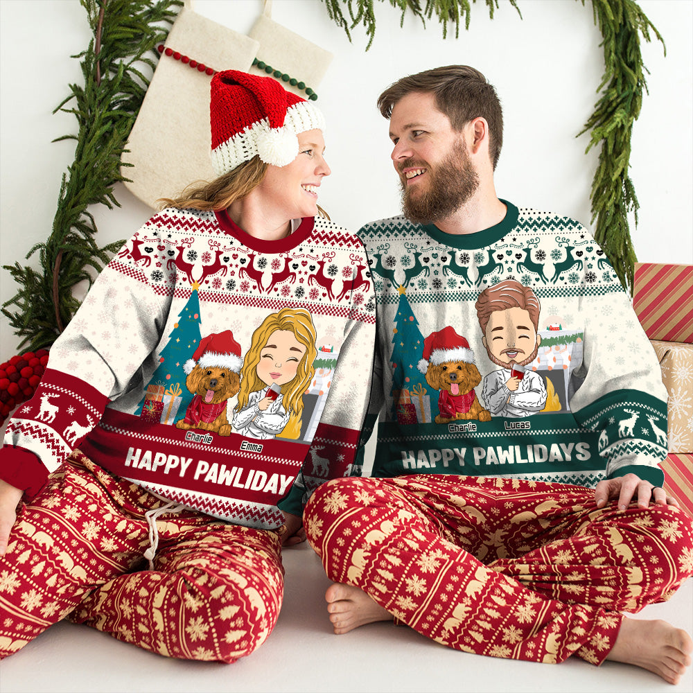 Pawlidays Personalized Custom All-Over-Print Dog Lover's Sweatshirt
