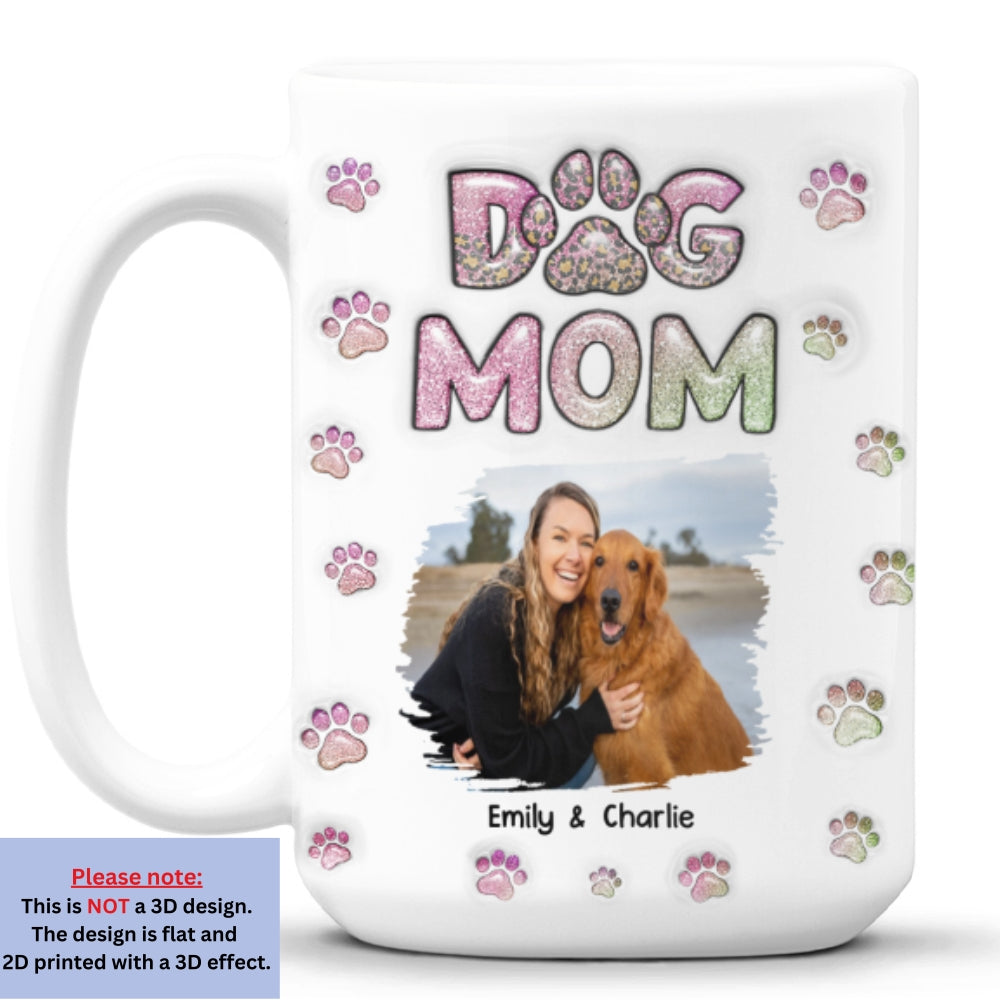 Personalized 3D Inflated Effect Dog Mom Chibi Version Photo Mug