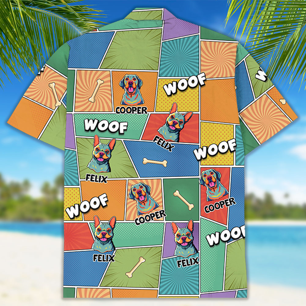 Unique Pop Art Personalized Custom Hawaiian Shirt for Pet Lovers
