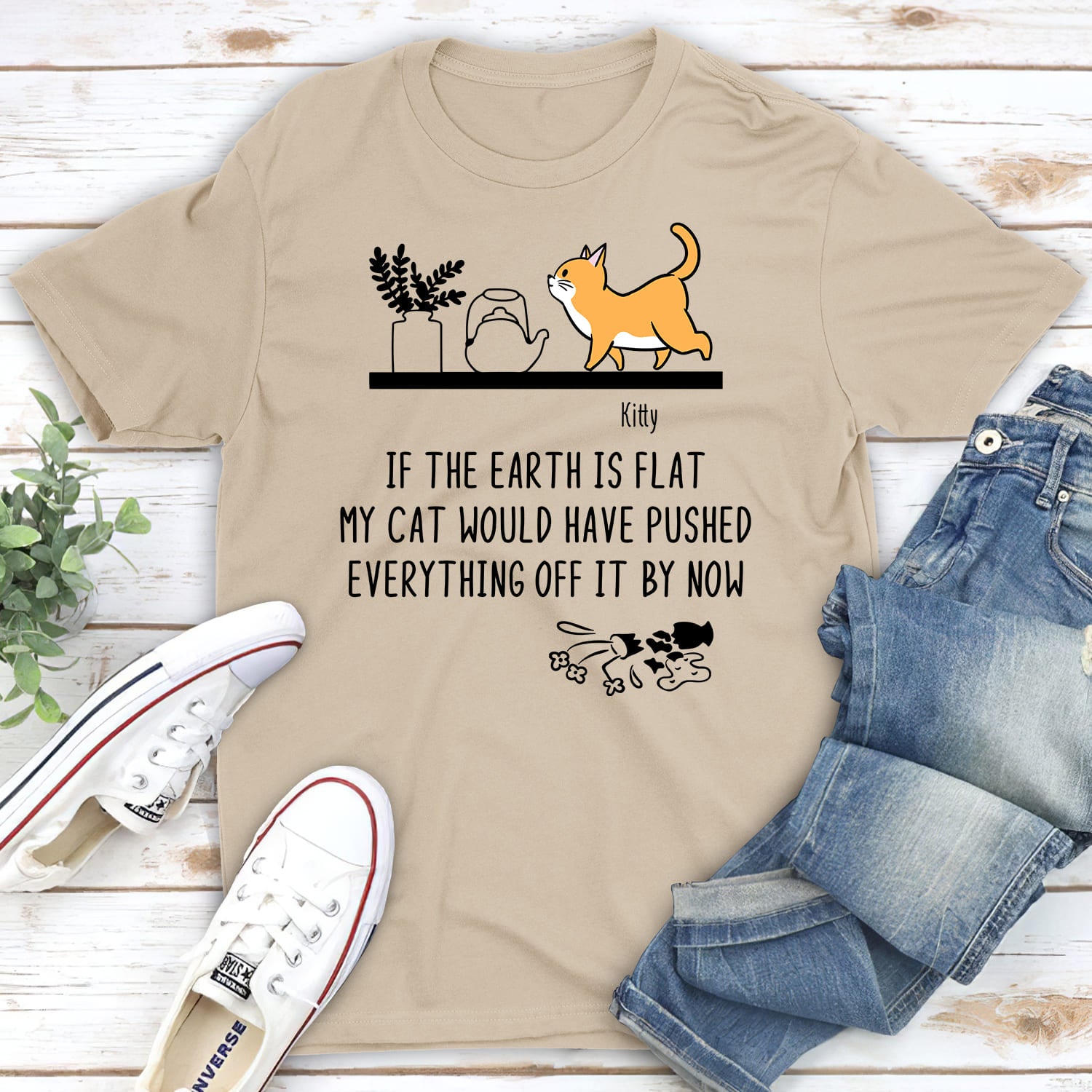 Personalized 'If The Earth Is Flat' Unisex T-shirt - Ideal Gift for Pet Lovers