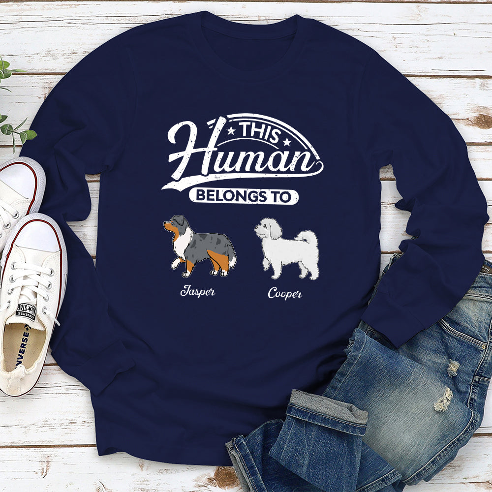 Personalized Custom Long Sleeve T-shirt for Pet Lovers - Human Belongs