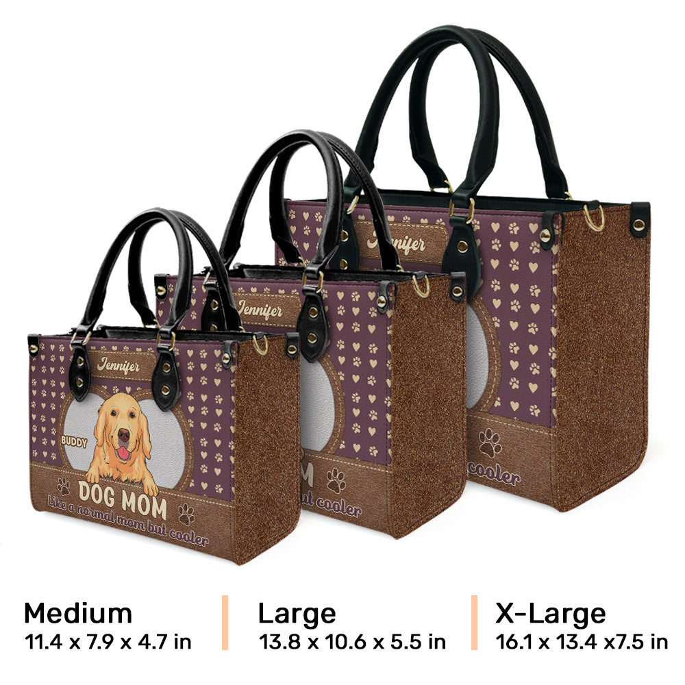 Cool Dog Mom Personalized Custom Leather Handbag