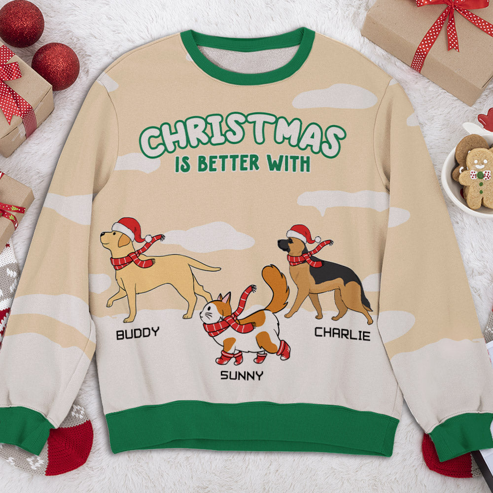 Exclusive Personalized All-Over-Print Christmas Sweatshirt for Pet Lovers