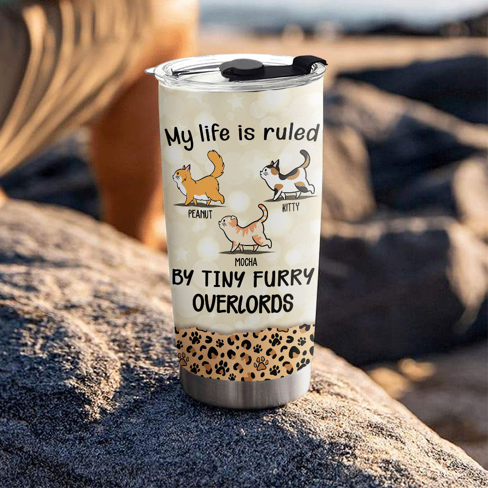 Personalized 'My Life Is Ruled By Cats' Custom Tumbler - Ideal for All Occasions