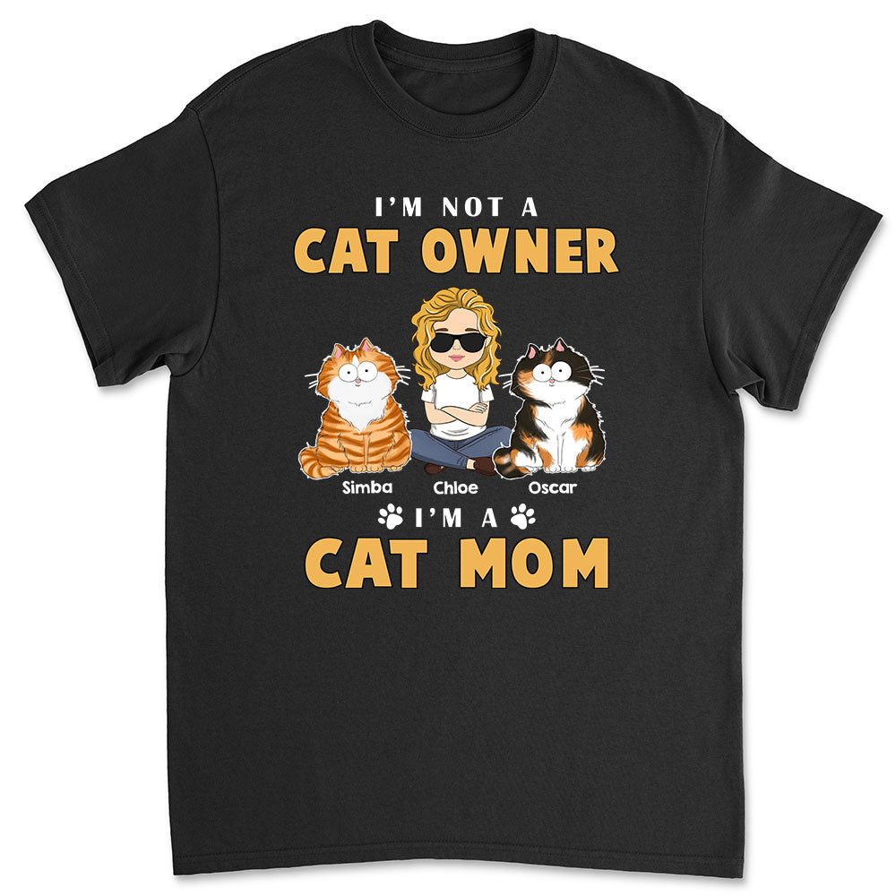 Funny Personalized Custom Unisex Cat Mom T-shirt