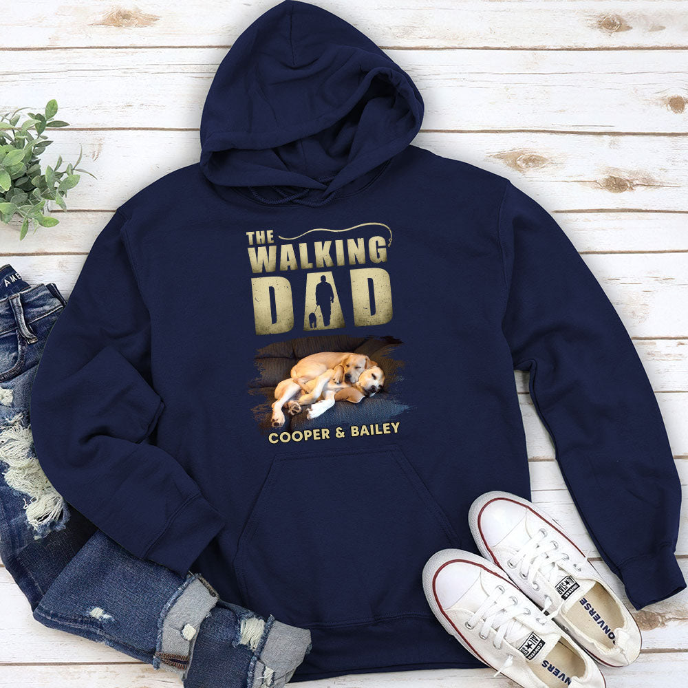 Vintage Personalized Walking Dad Custom Hoodie - Ideal Gift for Pet Lovers