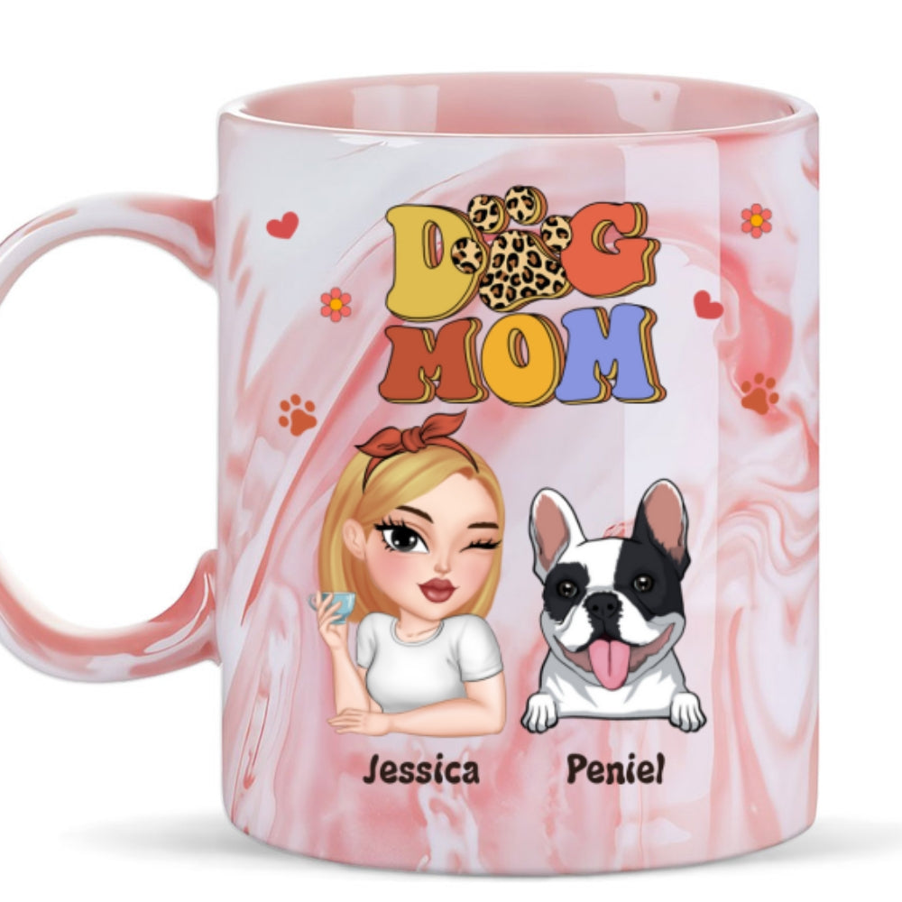 Slay Dog Mama - Exquisite Personalized Pink Marble Ceramic Mug