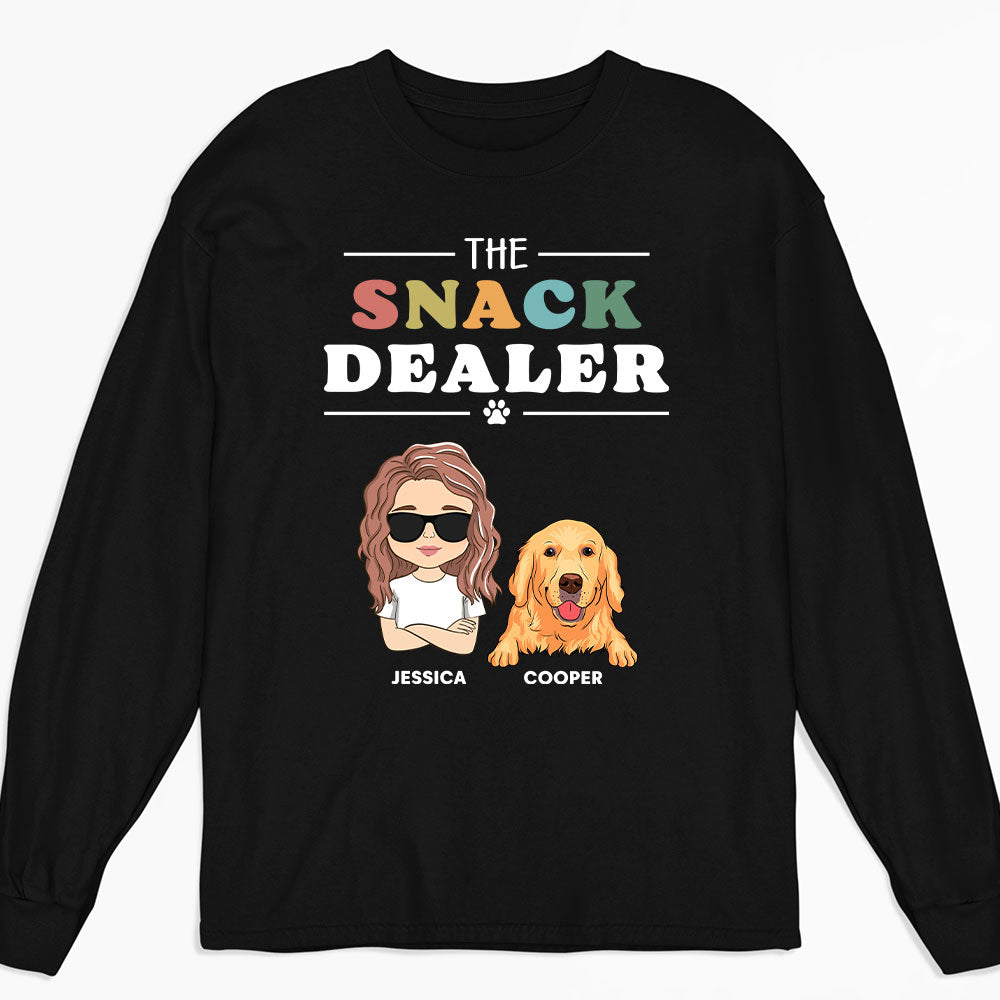 The Snack Dealer - Customizable Personalized Long Sleeve T - shirt for Pet Lovers