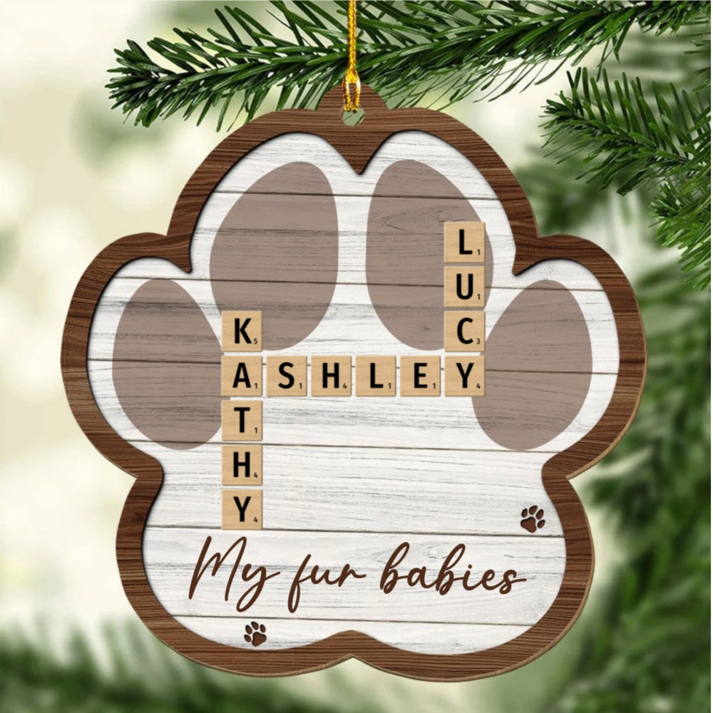 Personalized Custom Pet Christmas Wood Ornament - A Happy Place for Your Furry Friend