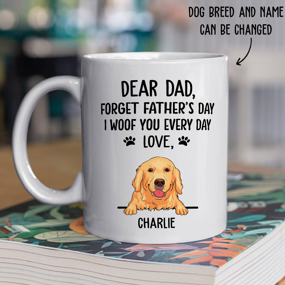 Personalized 'I Woof You Dog Dad' Custom Coffee Mug - Ideal Gift for Pet Lovers