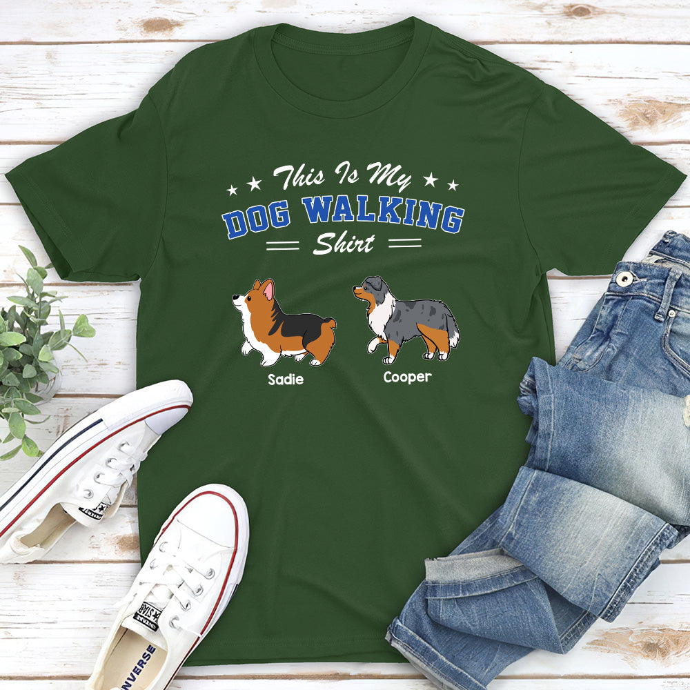 Customizable Unisex Dog Walking T-shirt - Ideal Gift for Pet Enthusiasts