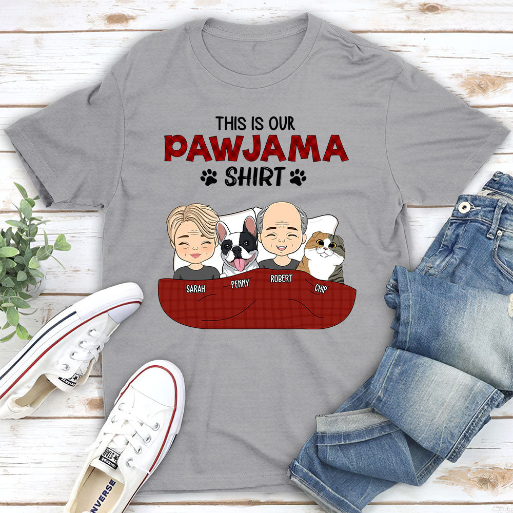 Personalized Pawjama Couple Unisex T-shirt - Ideal Gift for Pet Lovers