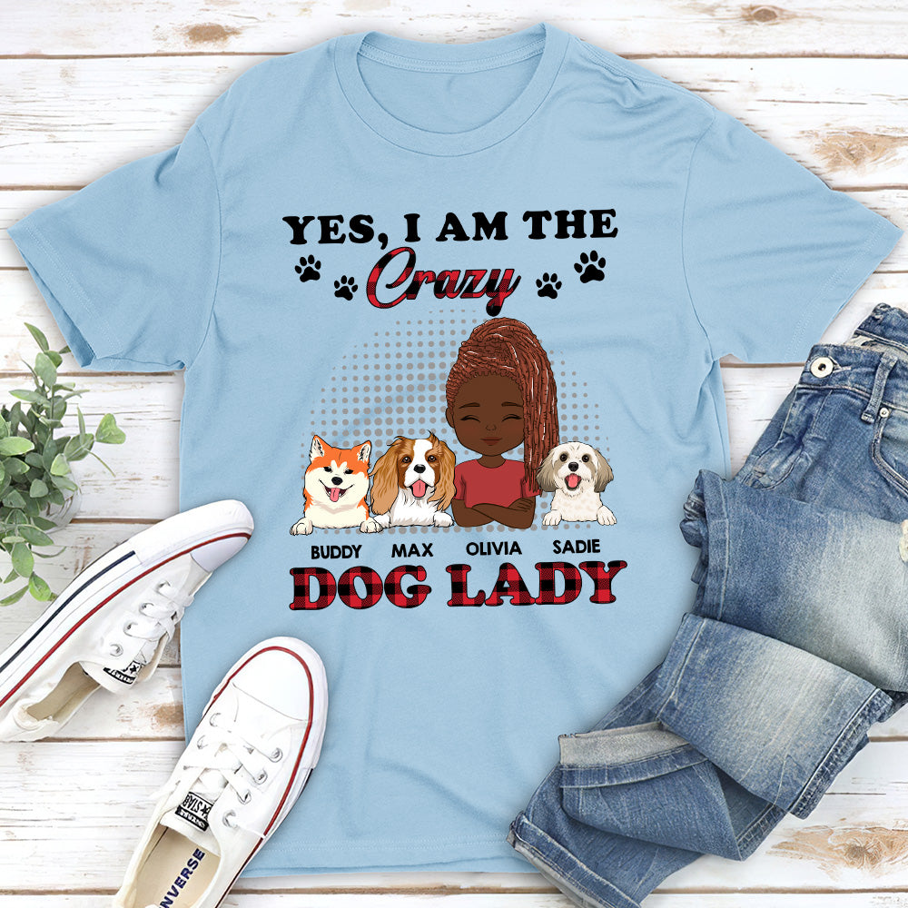 Personalized Custom Unisex Crazy Dog Lady T-shirt - Ideal Gift for Pet Lovers