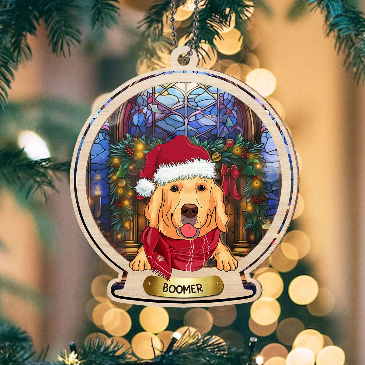 Personalized Custom Snow Globe Dog Suncatcher Ornament for Special Occasions