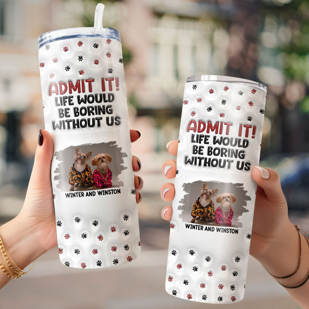 Personalized 3D Inflated Effect Skinny Tumbler - A Perfect Gift for Mom and Loved Ones
