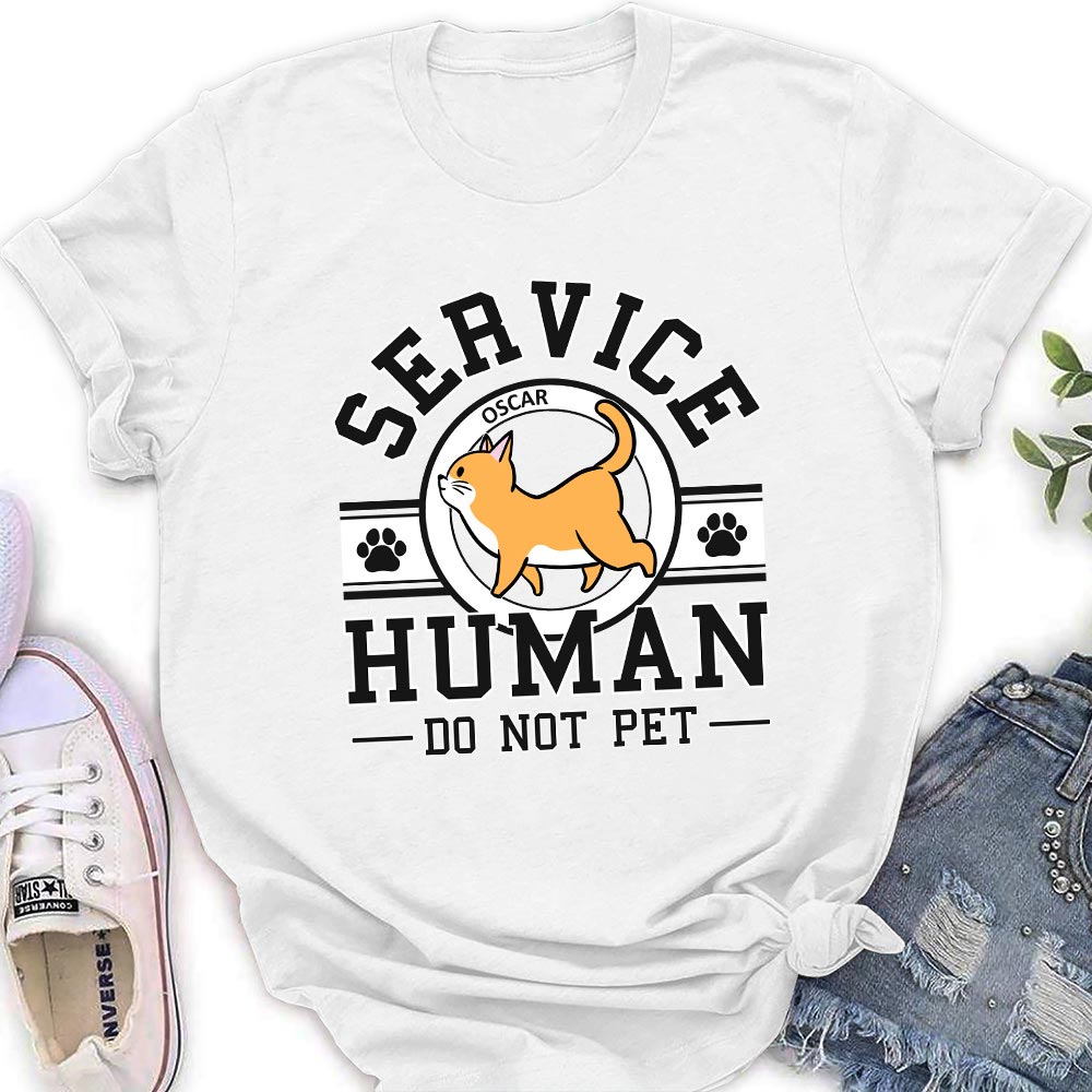 Customizable Cat Service Human Logo Women's Personalized T-shirt - Ideal Gift for Pet Lovers
