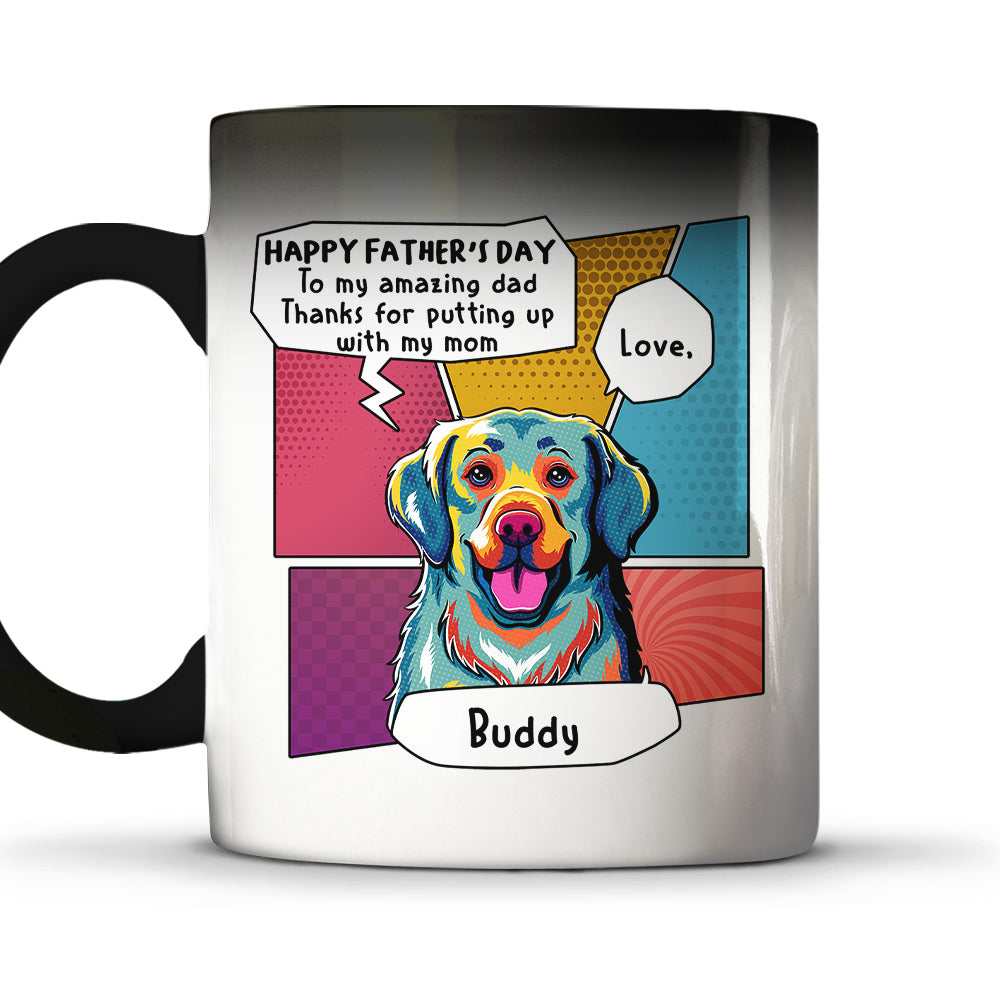Personalized Pop Art Amazing Dad Color - Changing Coffee Mug