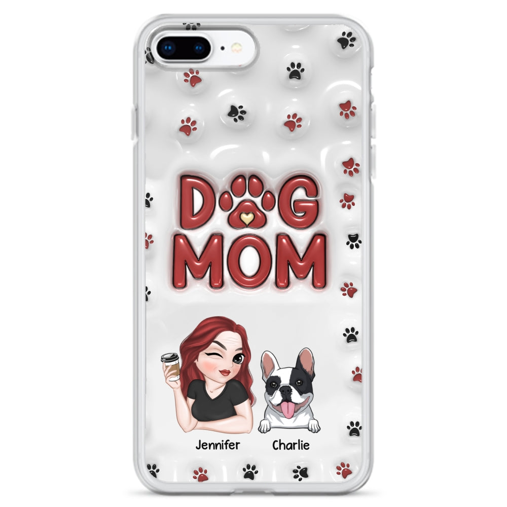 Adorable Dog Mom - Personalized 3D Inflated Effect Custom Phone Case