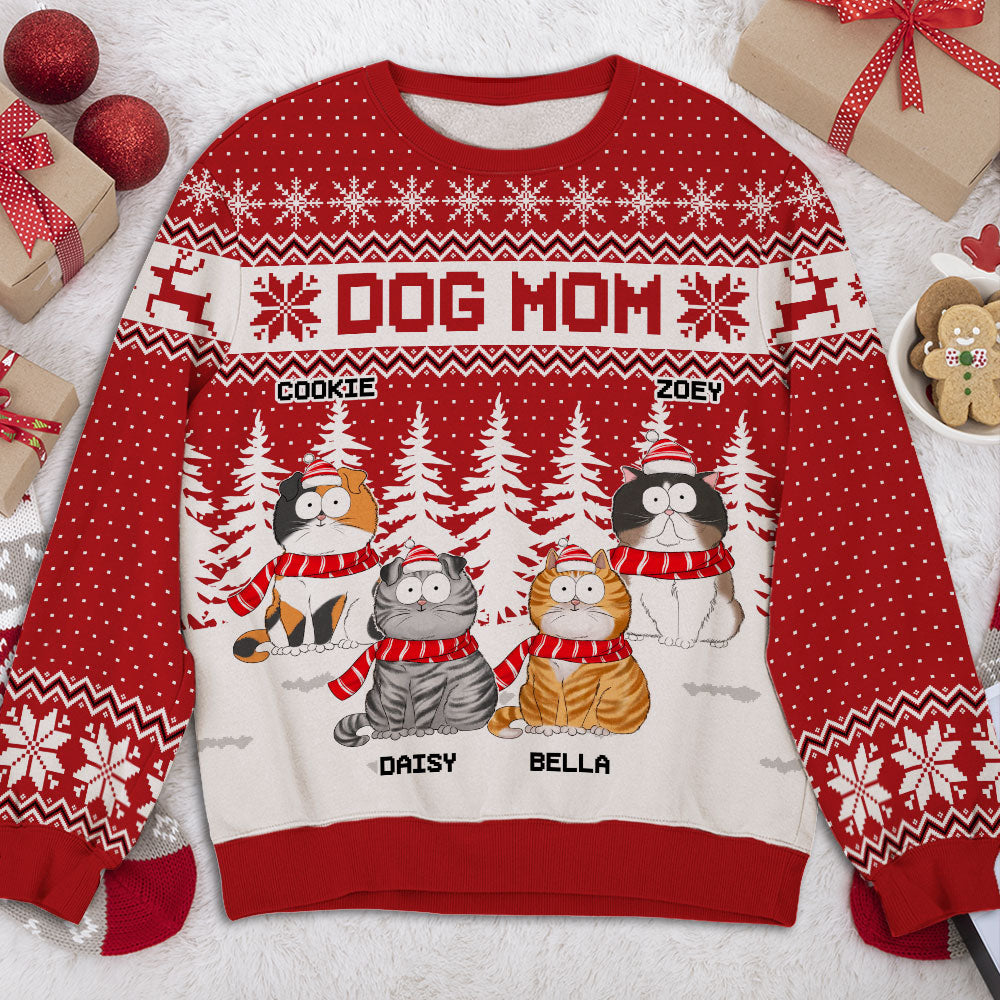 Personalized Dog and Cat in Forest All-Over Print Sweatshirt - Ideal Gift for Pet Lovers