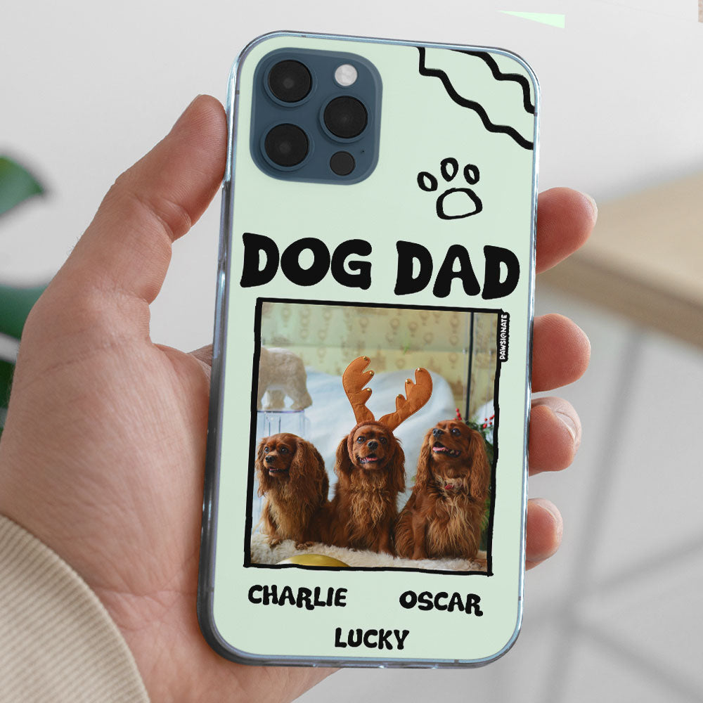 Personalized Custom Dog Mom/Dad Cartoon Photo Phone Case for Pet Enthusiasts