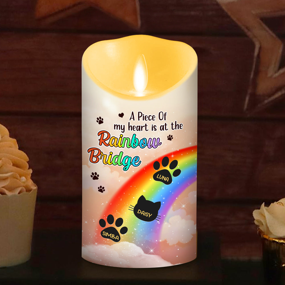 Personalized Rainbow Bridge LED Memorial Candle - Honor Your Loved Ones