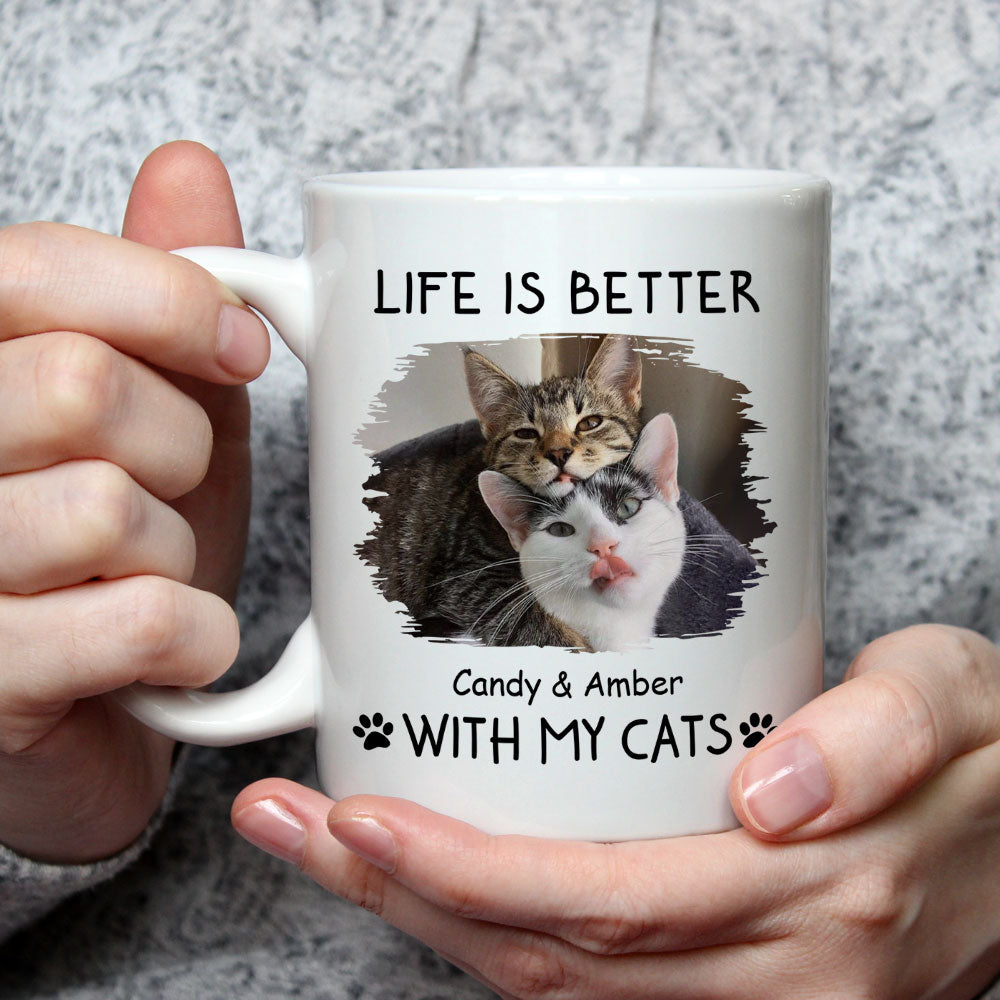 Personalized Better With Pets Photo Custom Coffee Mug - Ideal Gift for Pet Lovers