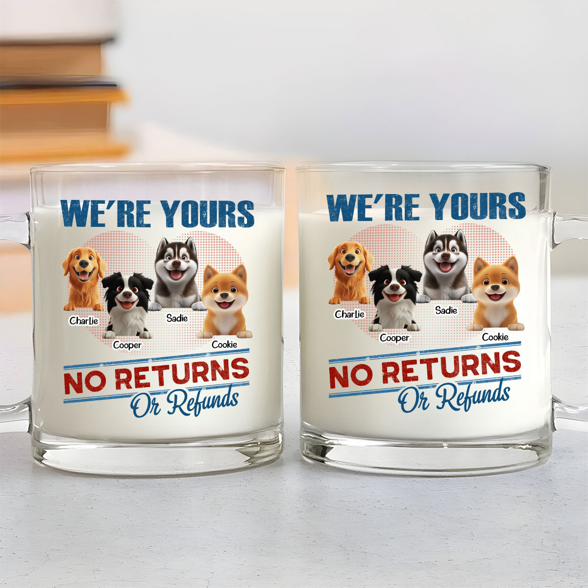 No Returns Or Refunds - Customizable Personalized Glass Mug for Memorable Moments