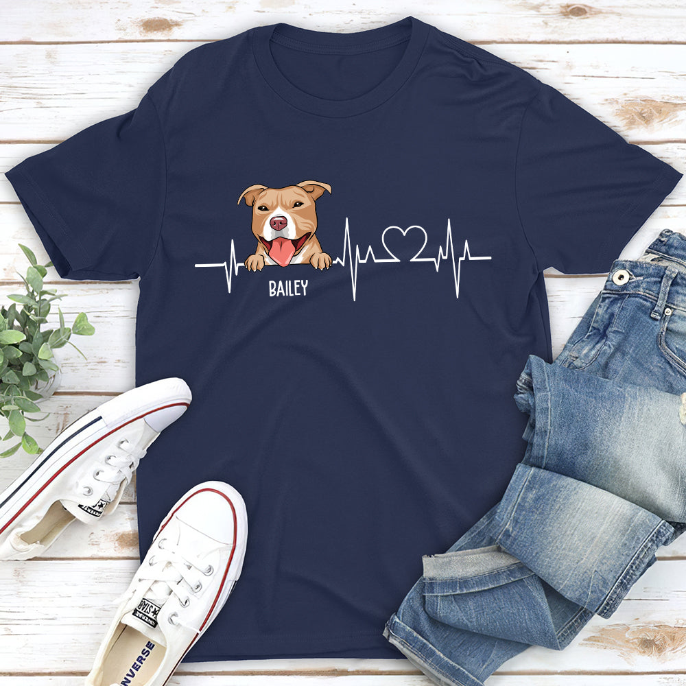 Dog Heartbeat 2 - Customizable Unisex Personalized T-shirt for Pet Lovers
