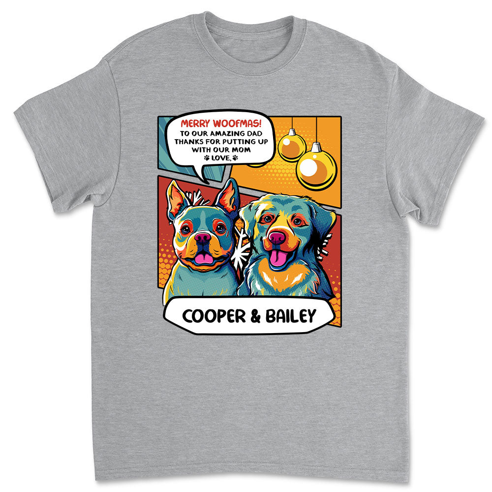 Personalized Christmas Custom Unisex T-shirt for Amazing Dads