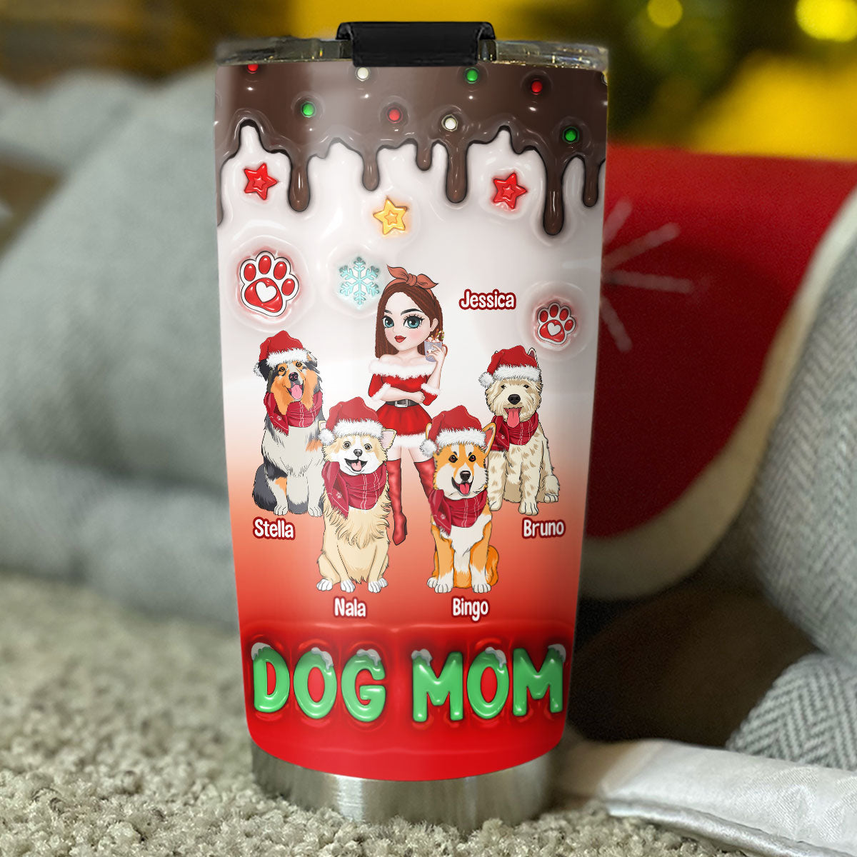 Personalized 3D Inflated Effect Tumbler for Dog Moms