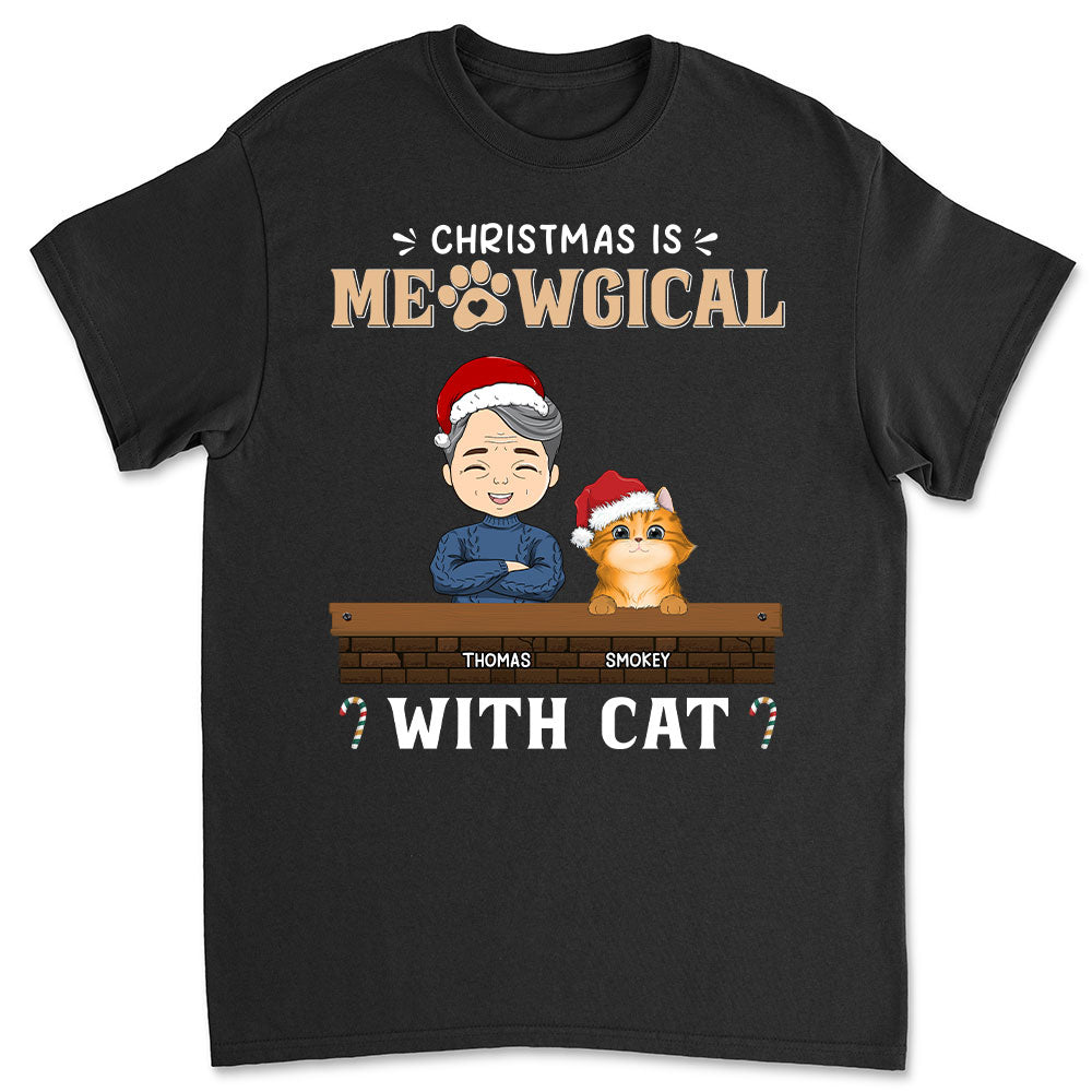 Magical Christmas - Personalized Unisex Cat Lover T - shirt
