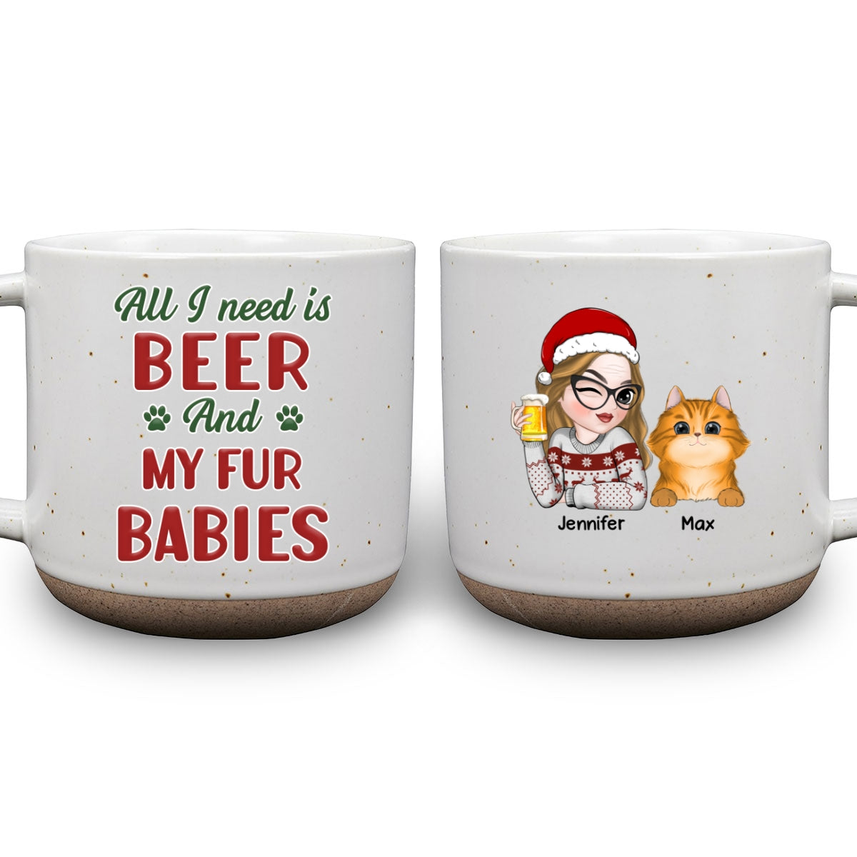 Personalized 'All I Need Is My Fur Baby' Pottery Mug - Customized for Your Canine Love