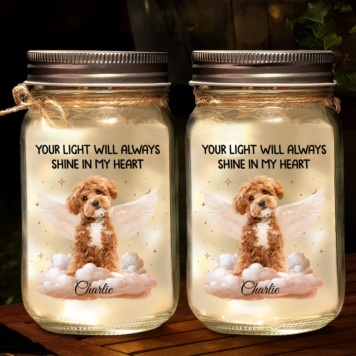 Forever in My Heart - Customizable Personalized Mason Jar Starlight Lamp