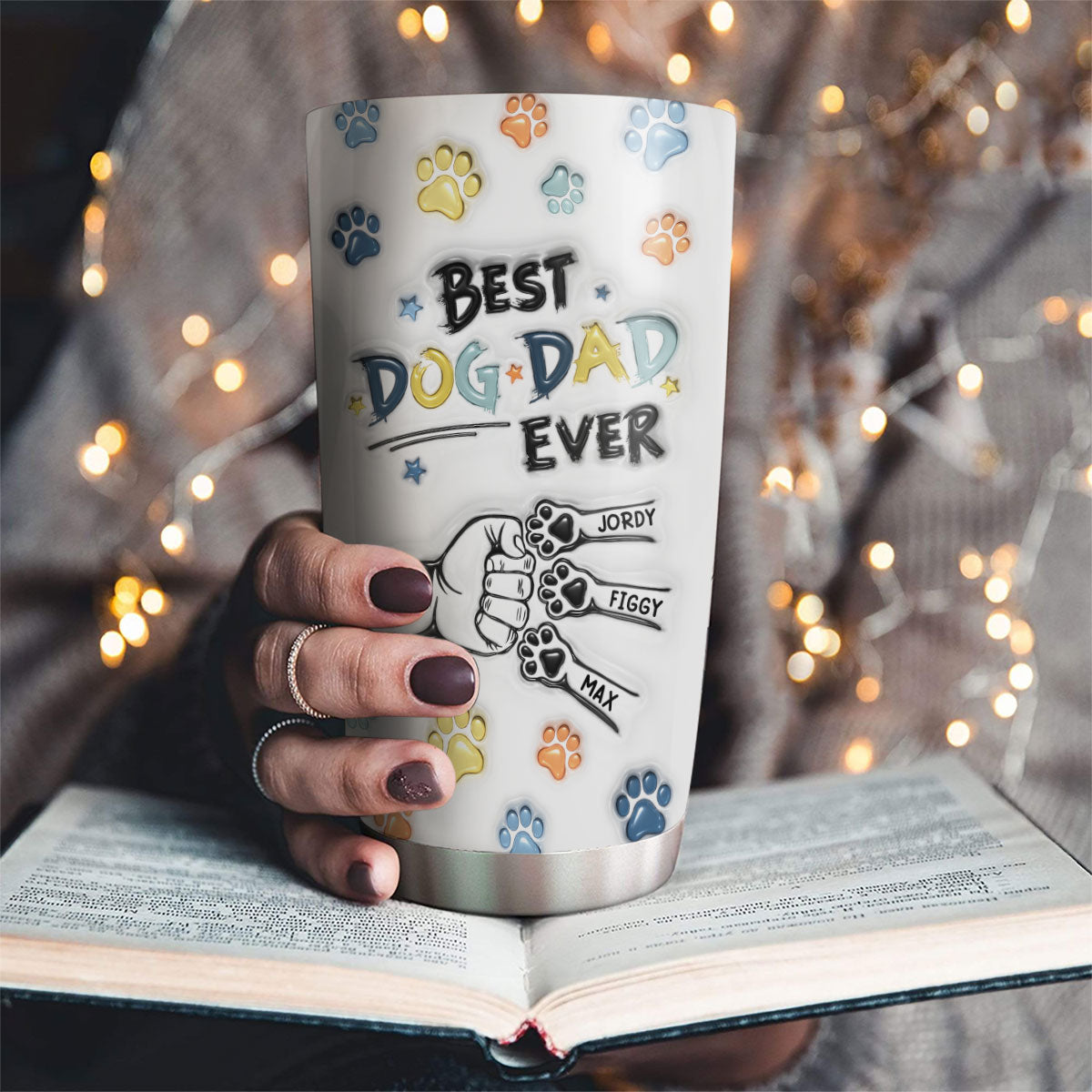 Top-Rated Personalized 3D Inflated Effect Tumbler for Dog Dads