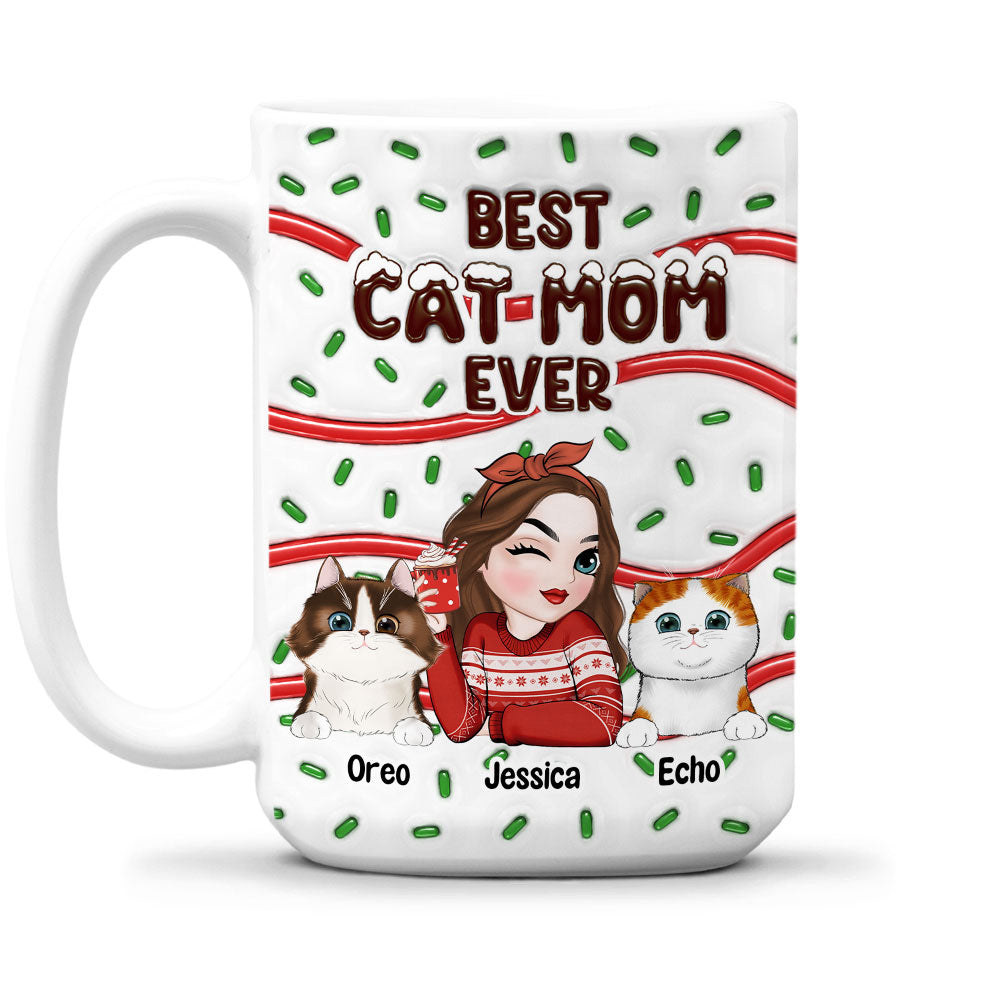 Best Personalized Custom 3D Inflated Effect Mug for Cat Moms