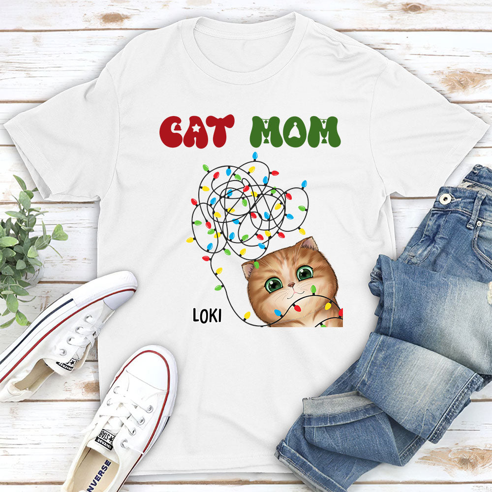 Personalized Christmas Light Unisex T-shirt - Ideal Gift for Pet Lovers