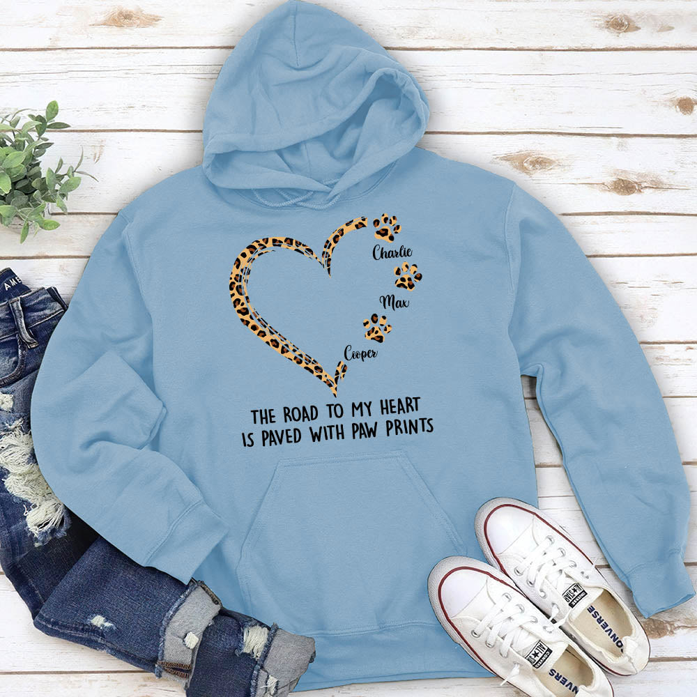 Personalized Road To Heart Pattern Custom Hoodie - Ideal Gift for Pet Lovers