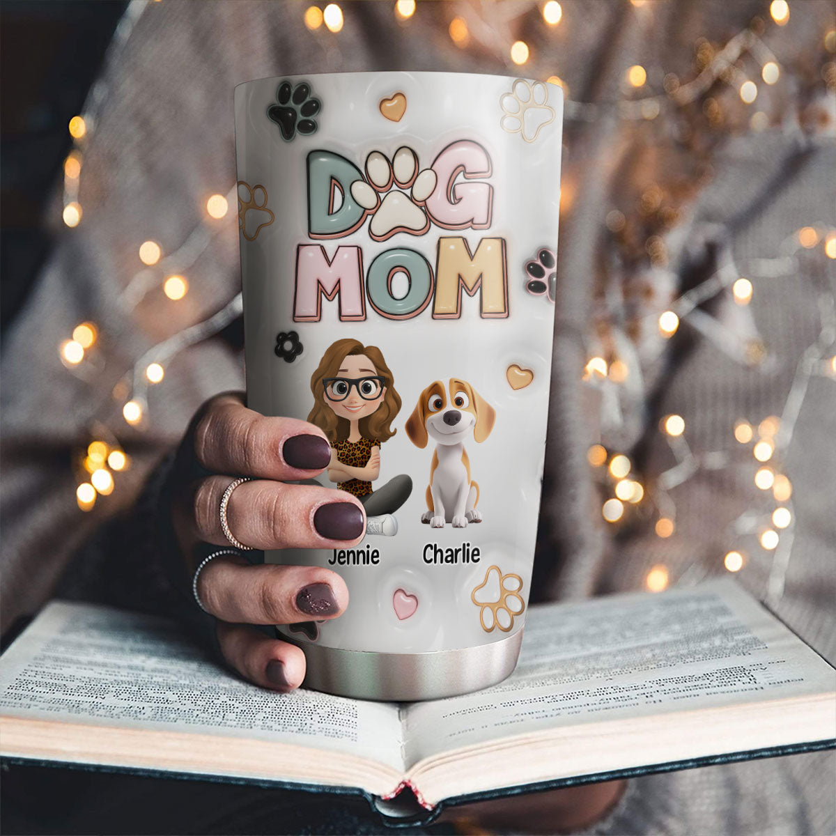 Personalized 3D Inflated Effect Tumbler for Dog Moms